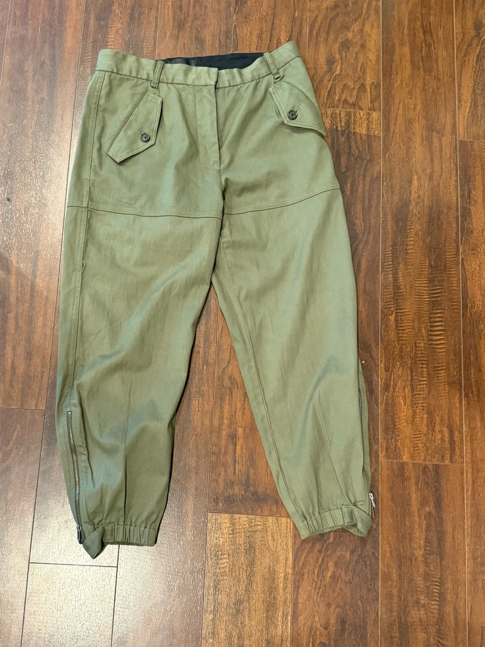 Nili Lotan Olive Green Utility Cargo Pants